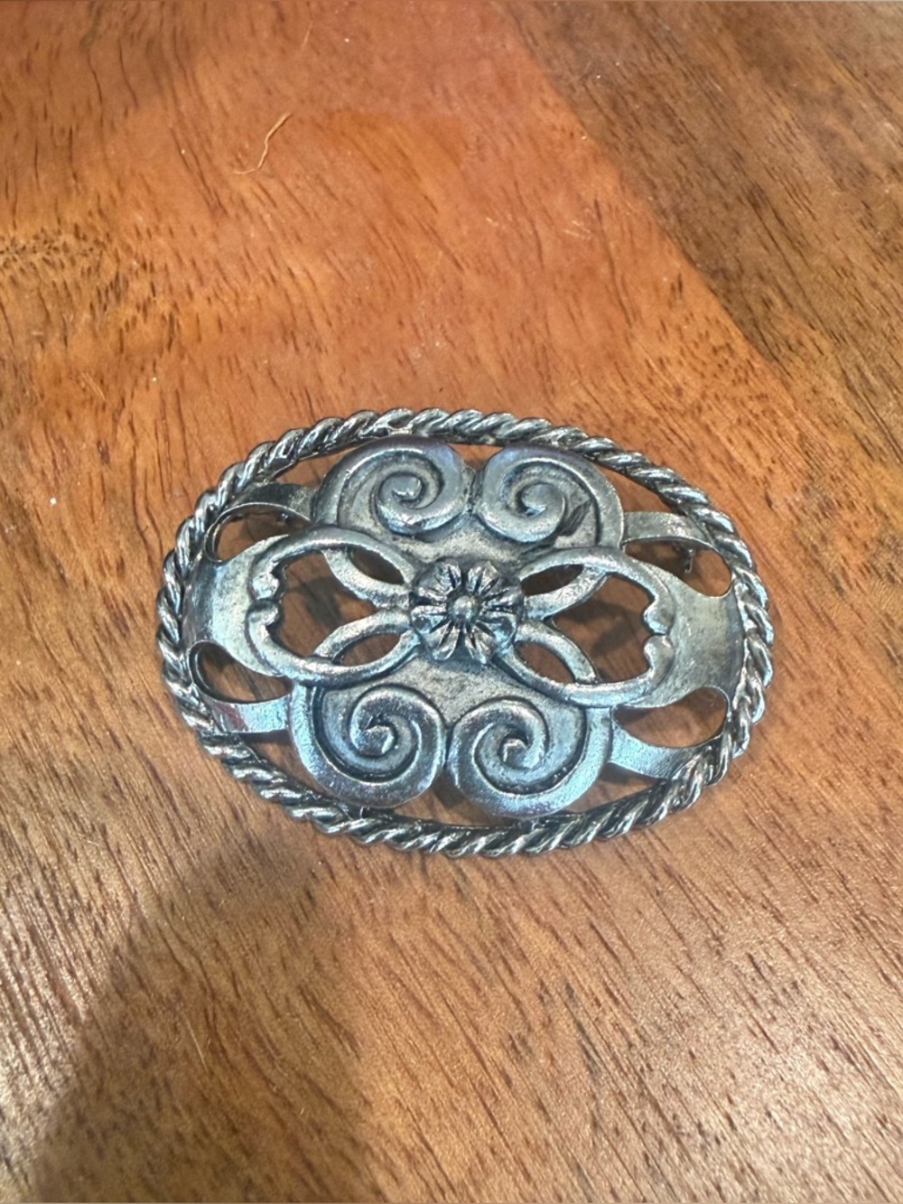 Elegant Vintage GJD Silver Tone Floral Brooch